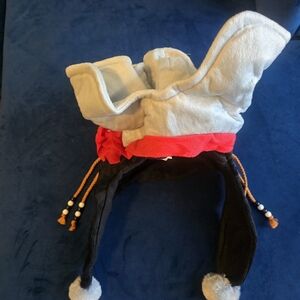 Gray and Black Elephant Hat with Red Accent